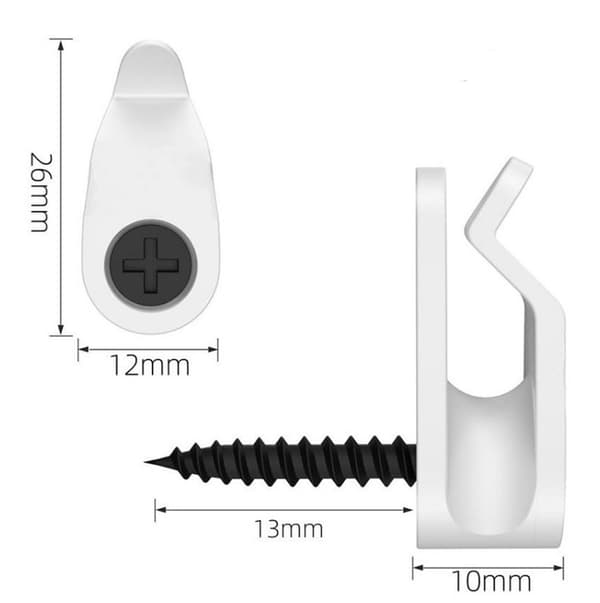 Outdoor Lamp Hook 50-pack, Plastic with Screw, Small Outdoor Light Hooks for String Lights & Decoration