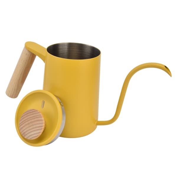 Rustfri Gooseneck Kedel 600ml Gul Dryp Kaffe Te Brygger Lang Tud