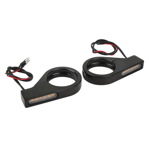 12V Motorcykel LED Blinklys Vandtæt Stærk Universal Blinklys til 41mm Gaffelben Sort