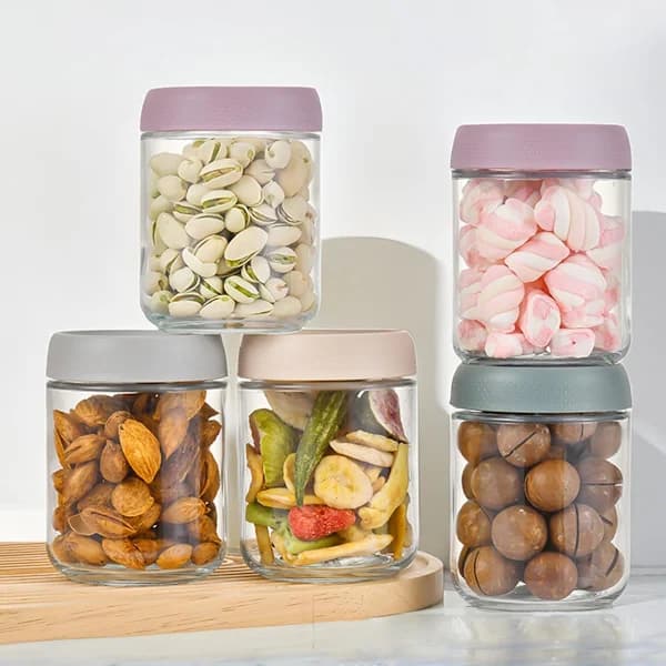 Upgraded Mason Jar Glass Jars, 6-pack, 473 ml, with Stackable Airtight Lids, for Overnight Oats, Salads, Snacks, Pudding, Yogurt, Coffee and ...