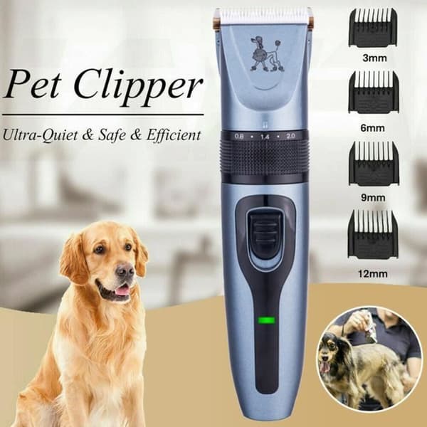 IPX7 Professional Cordless Dog Clipper, Detachable, Ceramic Blades, LCD Display, Fast Charging Shaver