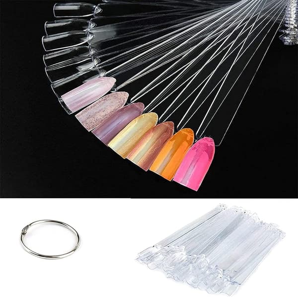 Nagelfärgkarta 100 st – ABS-plast, slitstark, transparent