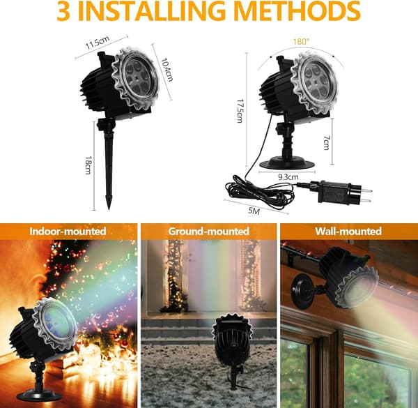 64 Patterns Halloween Christmas Outdoor Projector with Remote Control and Timer, Waterproof Projection Lamp for New Year 2026 Party
