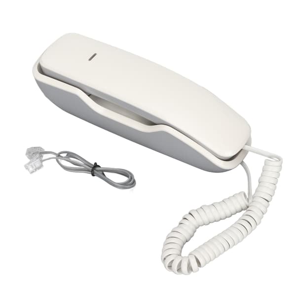 Mini holdbar fastnettelefon med ledning til hjemmet, hotel og kontor (hvid)