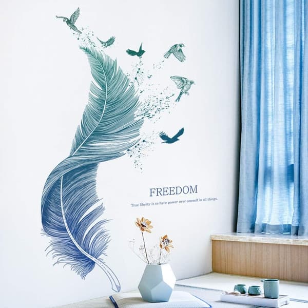Bedroom Wall Decal, Feather Wall Decal Wall Decoration Fo