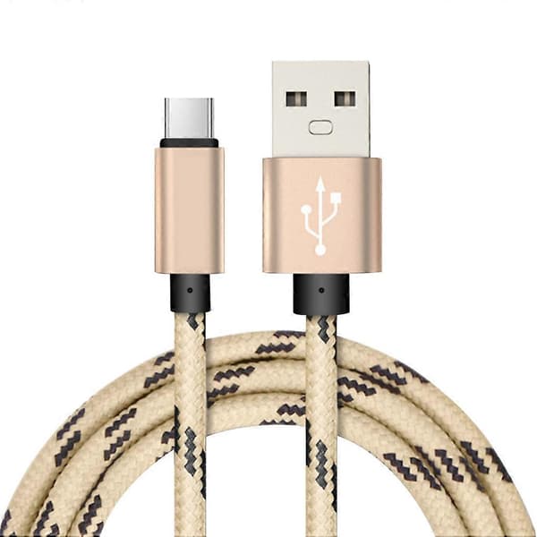 Type-C hurtigladende nylonflettet kabel, datasynkronisering, kompatibel med Type-C-enheter, 1M/2M