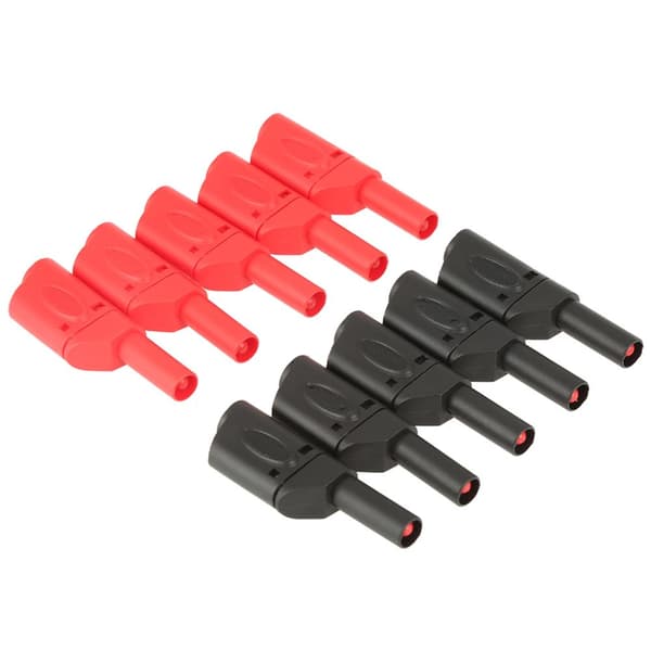 Rød sort isoleret bananstik - 10-pak (4 mm)