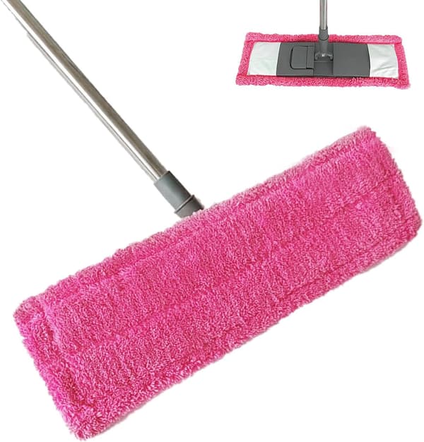 Cleaning Mop | Wet Dry Angle Adjustable Long Handle - Kitchen Mop Household Vacuum Cleaner, for Wood Tile Ceiling Window Wall Corner Home Apartment[DB] Pink