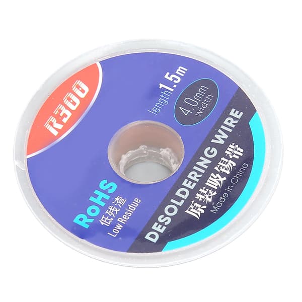 Desoldering Wire Fast Heat Conduction Powerful Cleaning Environmentally Friendly Copper Solder Wire for Electronic PCB Boards 1.5M4mm