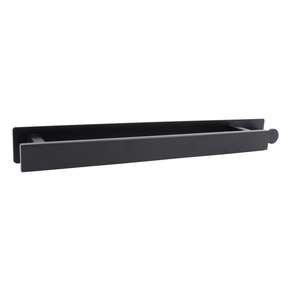 Vertical Towel Bar 304 Stainless Steel Wall Mounted Black with Hooks Bath Towel Storage Rack