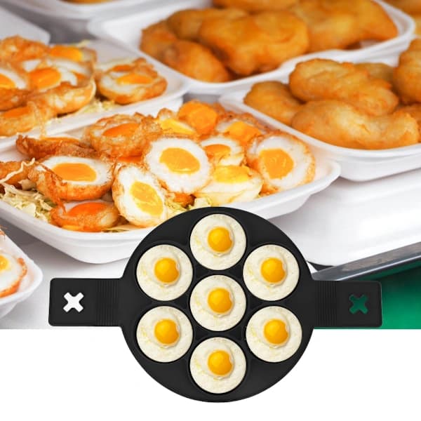Non-stick silikon egg- og pannekakeform med håndtak - DIY bakeverktøy for enkel matlaging
