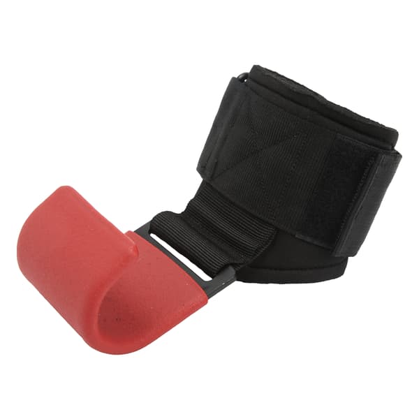 Red Weightlifting Hooks Durable Wrist Straps Lifting Grips Gloves Wrist Support Gym Training