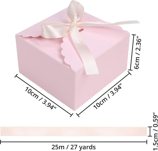 20-pack flikiga fyrkantiga presentaskar - 10x10x6cm/3,94x3,94x2,36
