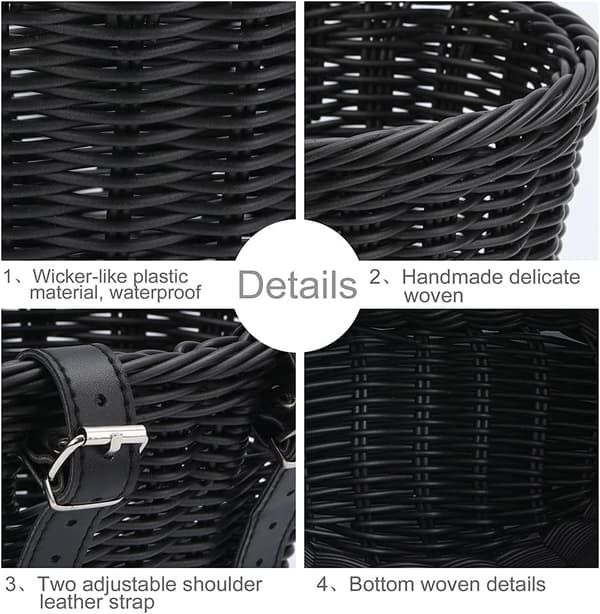 Plast Rattan Cykelkorg Fram, Cykelkorg Förvaring, PE Vävd Justerbar