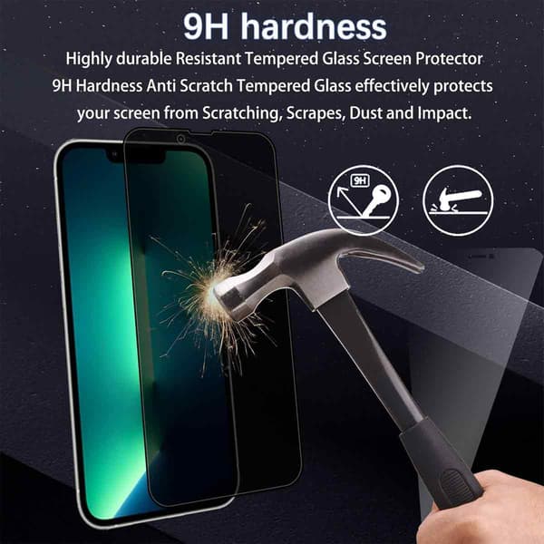[2+2-pack] Compatible with iPhone 14 Plus Privacy Screen Protector, with Camera Lens Protector, Full Coverage, Anti-Spy Tempered Glass Film, 9H