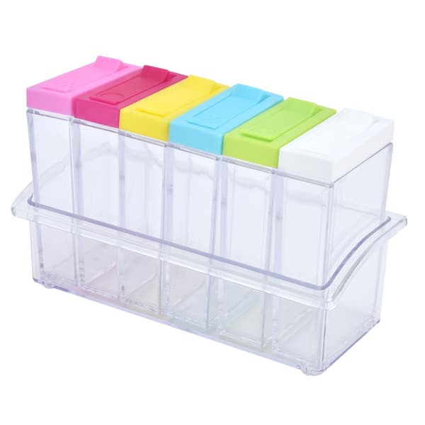 Spice Box Six-Piece Food Grade ABS Salt Spice Jar Storage Box Kitchen Utensils