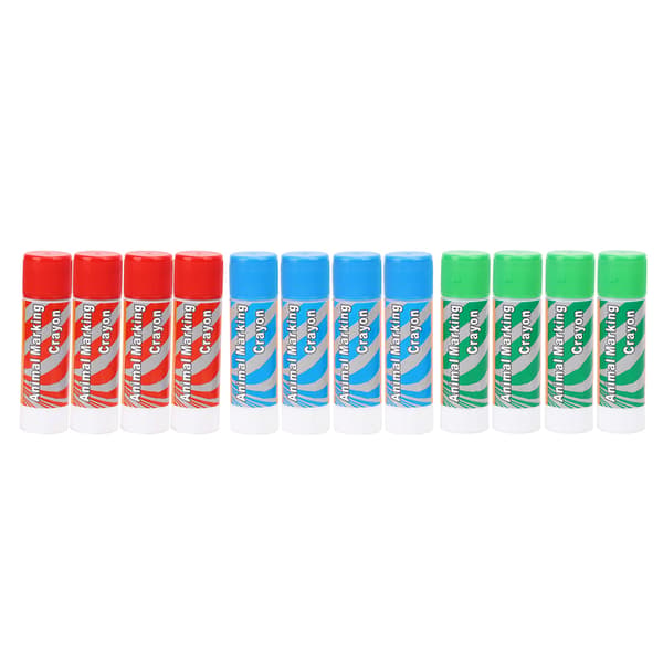 12 Pieces Livestock Marking Crayons Red Green Blue Pig Marking Pens