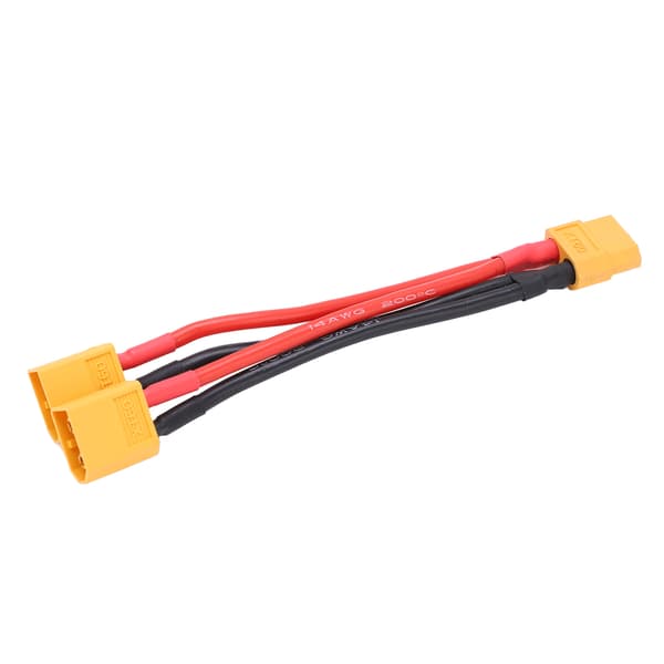 XT60 Parallel Batteristikforbindelseskabel Dobbelt Forlænger Y-splitter 1 Hun til 2 Han Silikonekabel til RC Batterier