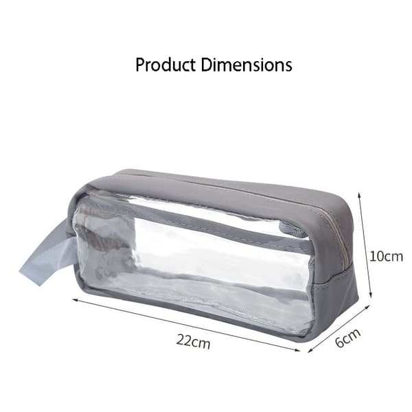 Transparent Pencil Case, Transparent Exam Case, Transparent and Waterproof PVC Storage Bag (Blue) (DB)