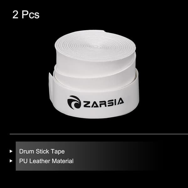 2pcs Drumstick Tape Drumstick Grip Wrap Non-slip 1\" Width 43\" for Percussion Drum Accessories White Black