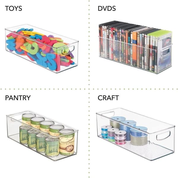 2-pack Clear Refrigerator Storage Box - Kitchen Storage Box with Handle 25 x 10 x 7.5 cm