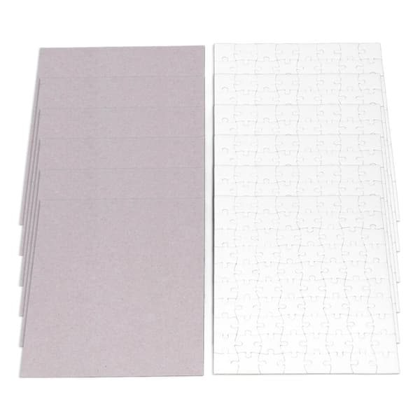 Sublimationsblanko Puslespilssæt - DIY Varmetransfer Print Håndværk (6 Stykker)