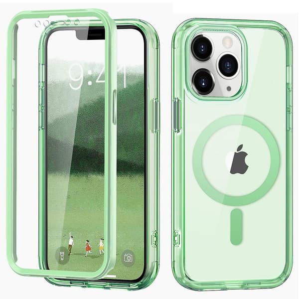 Fodral för iPhone 11 Pro Max kompatibelt med MagSafe, fullt fram-/baksidesskydd, transparent telefonfodral - G