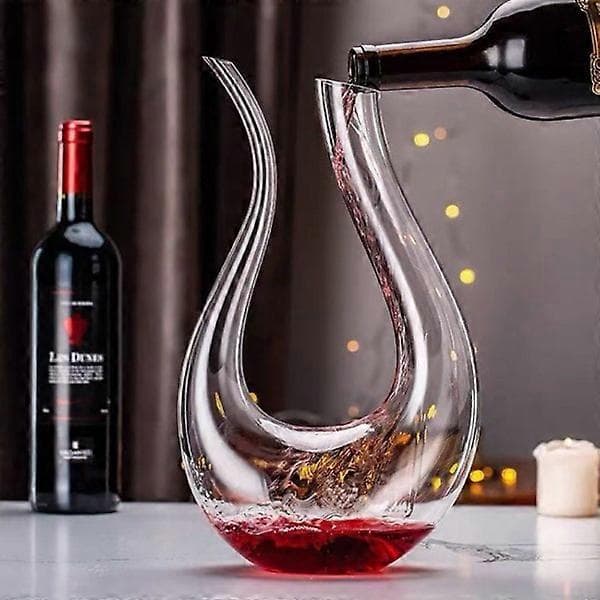 Kristall U-formet vinkaraffel gaveeske Svan karaffel