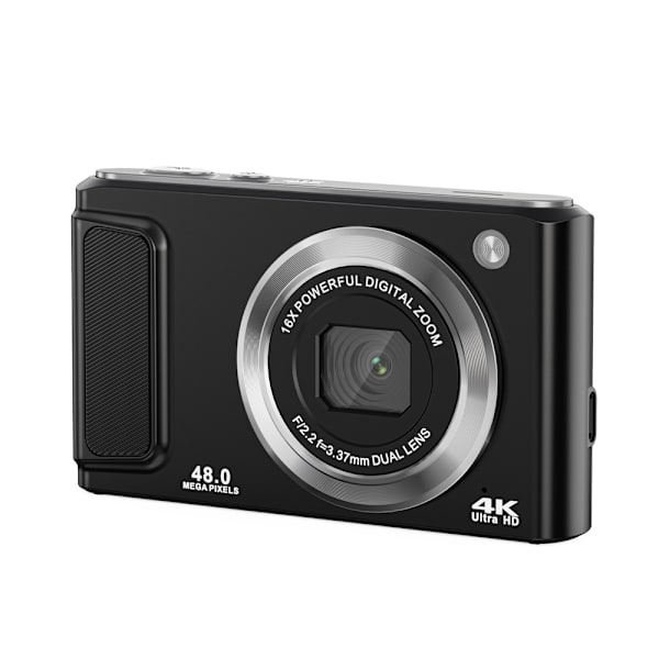 4K HD Digital Camera with Front and Rear Camera and Stabilization Black