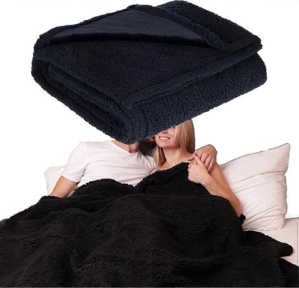 Qian Loveblanket – Vandtæt kærlighedstæppe til par, 40 * 57 tommer sort, til intimitet i sengen Sort 20*28in