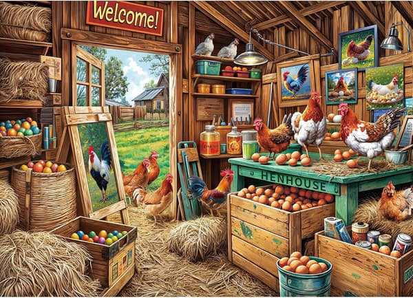 Chicken Coop 1000 Piece Puzzle for Adults - Challenging Puzzle Game and Home Decor Chicken Coop