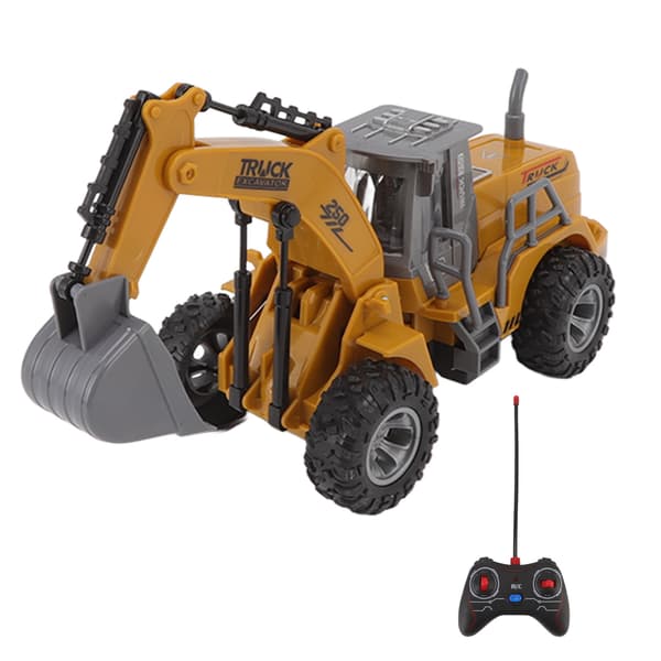 Wireless Excavator Toy Electric USB Charging Construction Vehicle for Kids Yellow