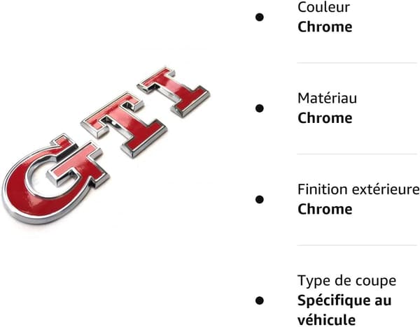 Volkswagen GTI baklucka emblem i kromrött - 5G0853675Acjzq