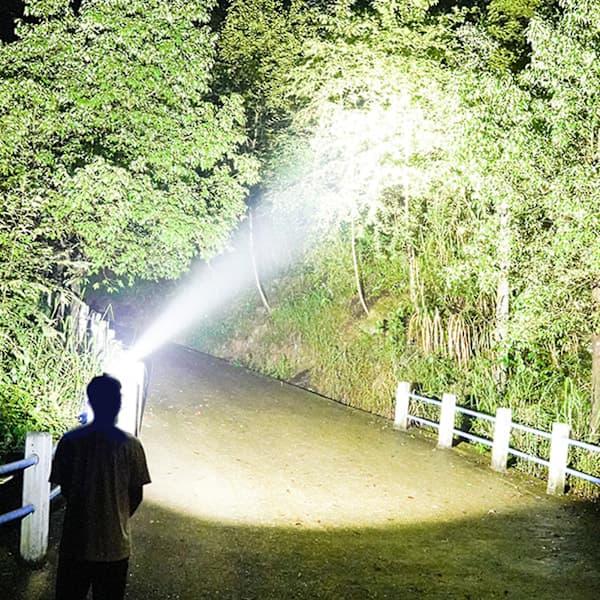 An Outdoor LED Headlamp Flashlight with Adjustable Headband, Dual Light Sources, and 180-Degree Rotation Adjustment