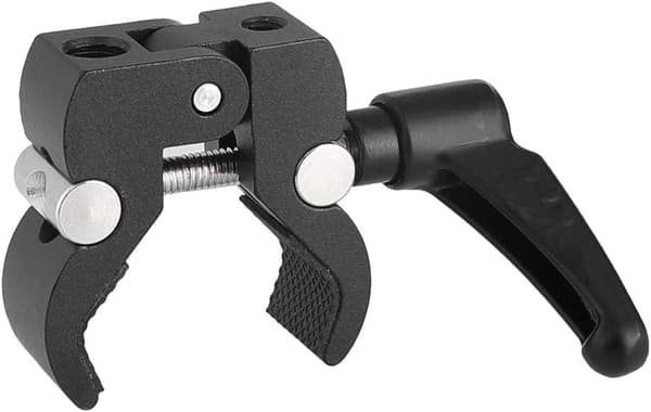 Super krabbeklemme med 1/4 \"-20 & 3/8 \"-16 gjengehull for kamerablits