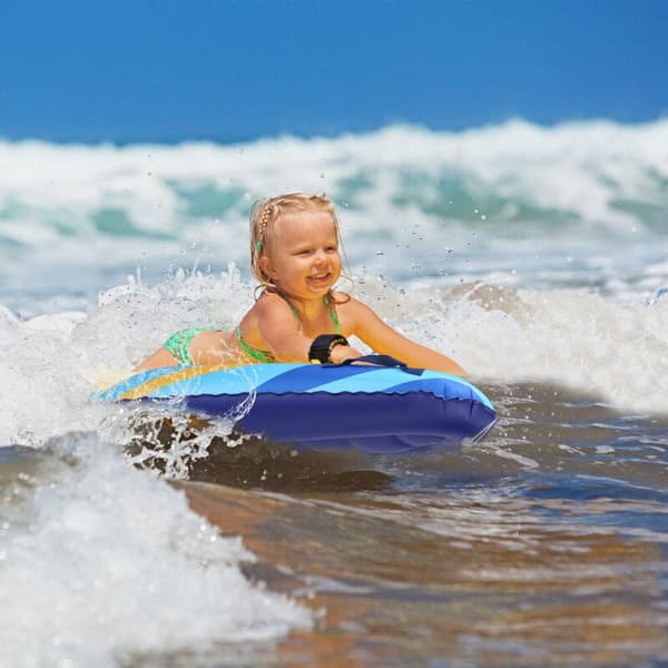 Foldable Floating Pool Mat with Built-in Seat and Armrest, Durable Construction and Quick-Fill Valve, for Safe and Comfortable Surfing