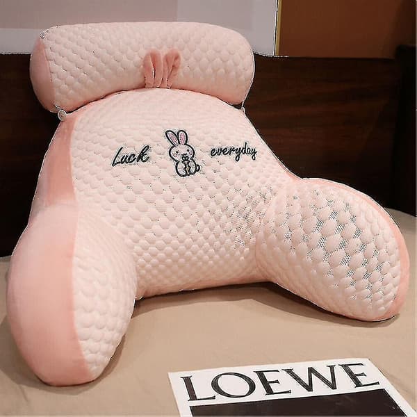 Reading Pillow for Bed Backrest Lumbar Support Armrest Cushion Lounger Pillow Pink 70*50