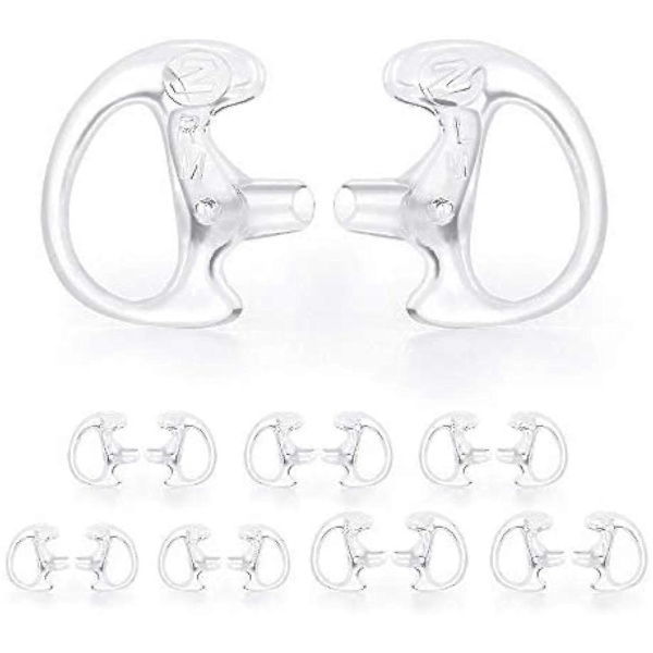 Radio Replacement Earmold, Soft Silicone Earplug - Clear [8 Pairs]