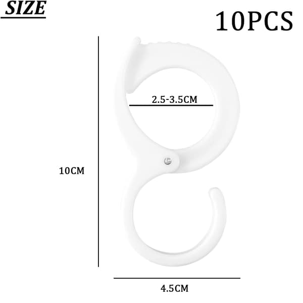 Hanging Accessories, S-Shaped Design, Universal Hooks, PP Plastic Material, Supports Up To 4kg (9lbs), Easy Installation And Removal, Suitable For