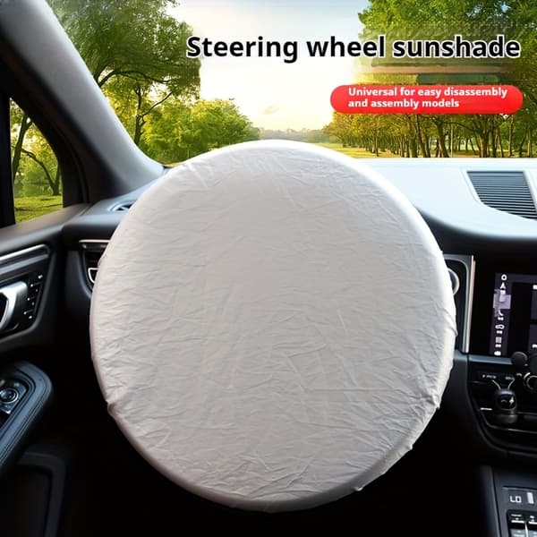 Solbeskyttelse til bilratdæksel 190T Polyester Ratbeskyttelse mod solvarmeisolering 42cm Universal [DB] Silvery