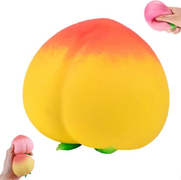 Peach Squishy, Squishy Peach, Soft Squeezable Fruit Squishys, Squishyes Fidget for Adults, Cute Fruit Squishys Stress Relief Gift B B