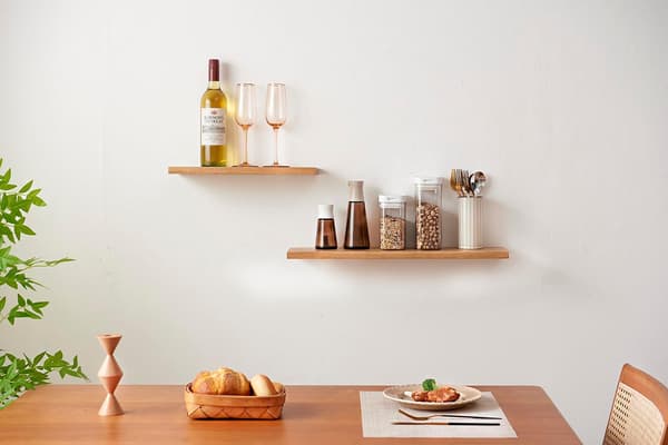 High-Quality Home Decor Shelves, Solid Oak Floating Wall Shelf with Upgraded Heavy-Duty Brackets, Space-Saving Stylish and Functional