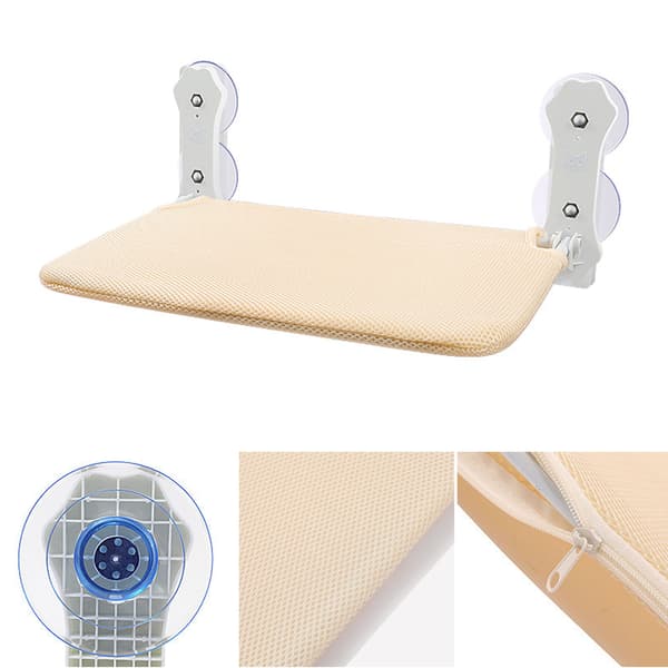 Foldable Cat Window Hammock Metal Frame Cordless Foldable Perch with 4 Strong Suction Cups Khaki Claw