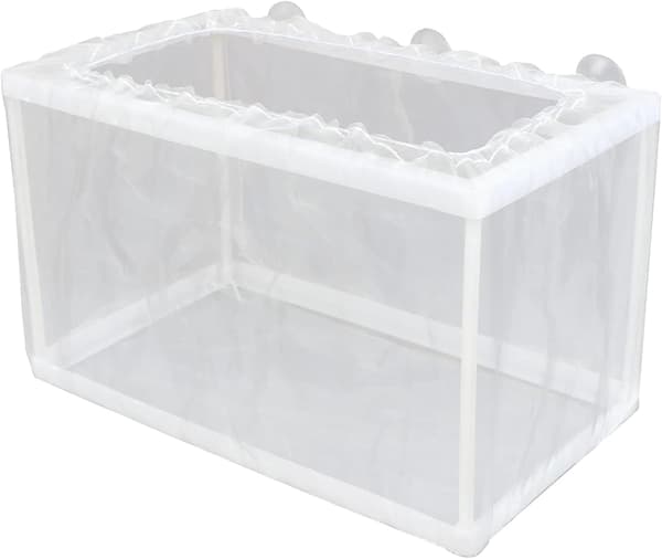 Aquarium Breeding Box with Net - Separation Net for Fry, Tank Incubator, Fry Hatchery, Suction Cup Mount Large