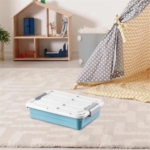 Under-bed Storage Box with Waterproof Wheels, Large Capacity Space-Saving Solution for Home Organization Blue