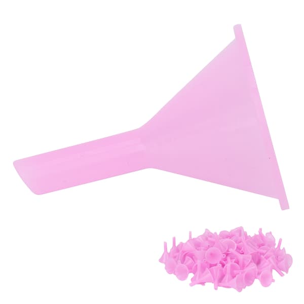 100 stk mini plastseparasjonstrakt for toner og kosmetikk rosa