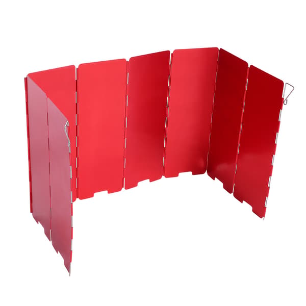 8-Plate Folding Stove Windshield Outdoor Camping Accessories Cooking Gas Windbreak (Red)