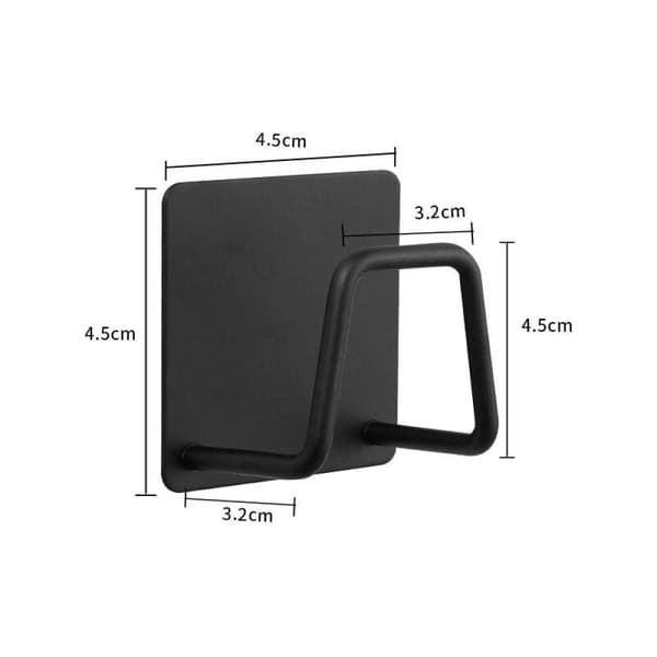 SUS304 Stainless Steel Self-Adhesive Sponge Holder, Quick-Drying, Compact Storage for Sponges, Brushes, Cutting Boards, 6 pcs, Black