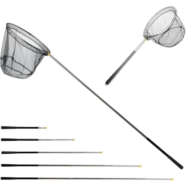 Telescopic Foldable Fishing Net, 1.5m Pole Foldable Extendable Aluminum Long Handle, Stainless Steel Triangular