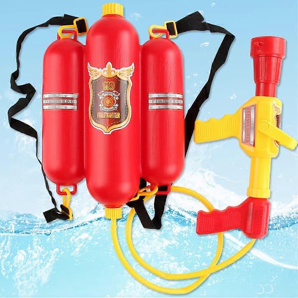 Kids Fireman Backpack Water Gun - Large Capacity Pull-Out Water Toy for Fun Fights